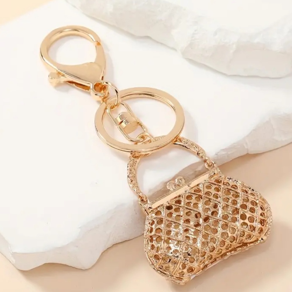 Shiny Handbag Design Purse Charm Keychain Bag Accessory NWT - Picture 5 of 5